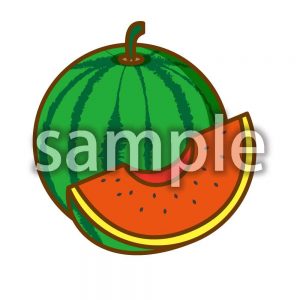 カットしたスイカの画像