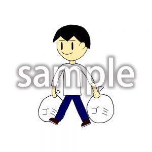 ゴミ出しする人の画像