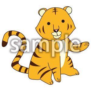 座っているとらの画像