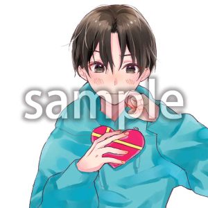 チョコをもらった男の子の画像