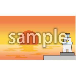 夕暮れの海辺の画像