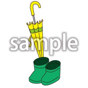 傘と長靴の画像