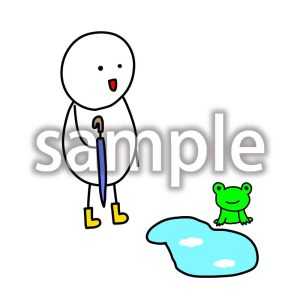 水たまりを見つけたデブ助の画像