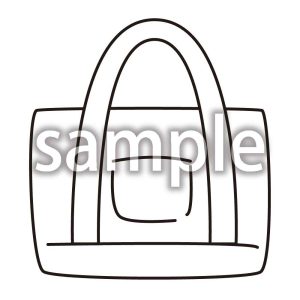 手提げカバン_線のみの画像