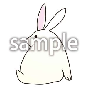 後ろ向きのうさぎの画像