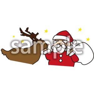 サンタとトナカイの画像