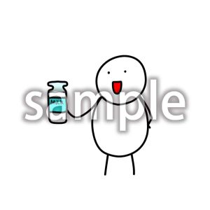 牛乳を持つデブ助の画像