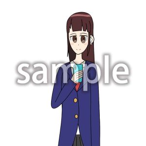 音楽を聴くロングの女の子の画像