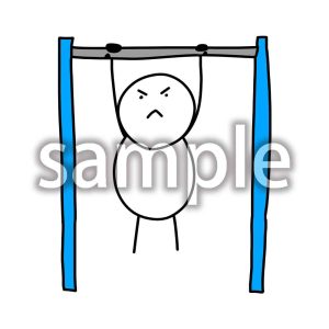 鉄棒を練習するデブ助の画像