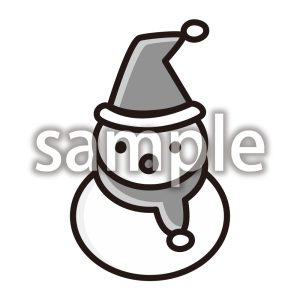 雪だるま_モノクロの画像