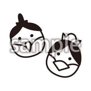 ひな祭り_線画の画像