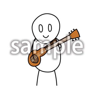 ギターを弾くデブ郎の画像