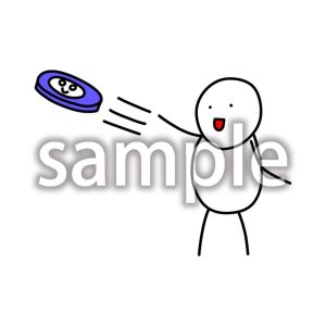 フリスビーするデブ助の画像