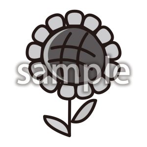 ひまわり_モノクロの画像
