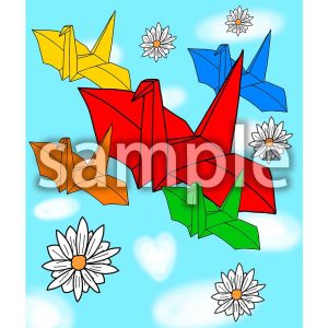 折り鶴　平和　背景ありの画像