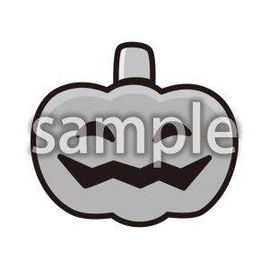 お化けかぼちゃ_モノクロの画像