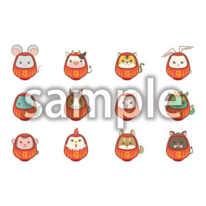 だるま十二支セットの画像