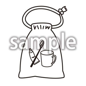 はみがきセットの袋_線のみの画像