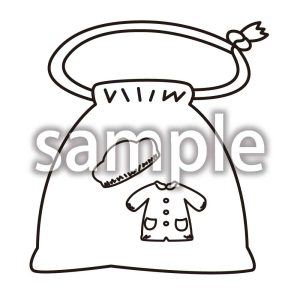 給食袋_線のみの画像