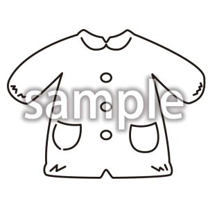 給食エプロン_線のみの画像
