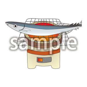 七輪とさんまの画像