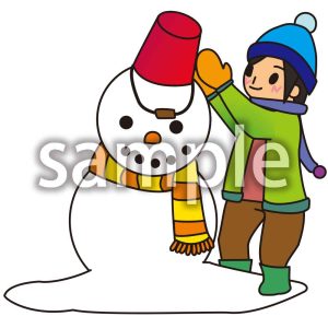冬雪だるまの画像