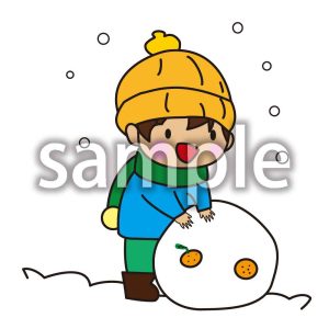 雪遊び　男の子の画像