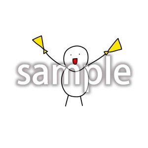 メガホンを持って応援するデブ助の画像