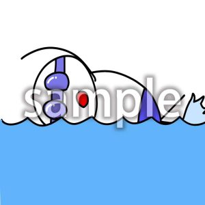 プールで泳ぐデブ郎の画像