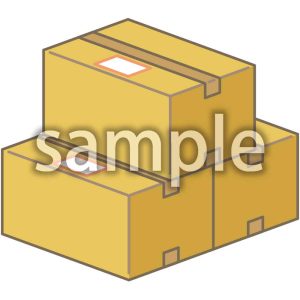 積んだダンボールの画像