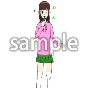 カラオケで歌う女の子の画像