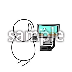 ゲームをするデブ郎の画像