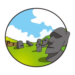 モアイ像草原の画像