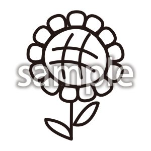 ひまわり_線画の画像