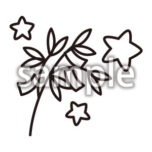 七夕_線画の画像