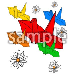 折り鶴　平和　背景なしの画像