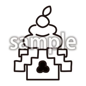 鏡餅_線画の画像